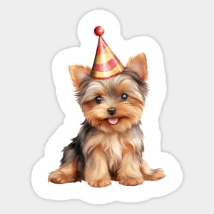 Birthday Yorkshire Terrier Dog Sticker